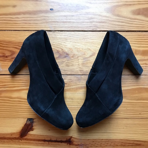 Eileen Fisher Black Suede Heels, EUC, 9 - Picture 5 of 13